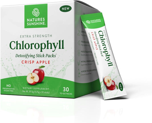 Nature's Sunshine Chlorophyll Stick Packs: Supercharge Your Detox and Boost Gut Health in Convenient, Delicious Stick Packs (Lime Twist)