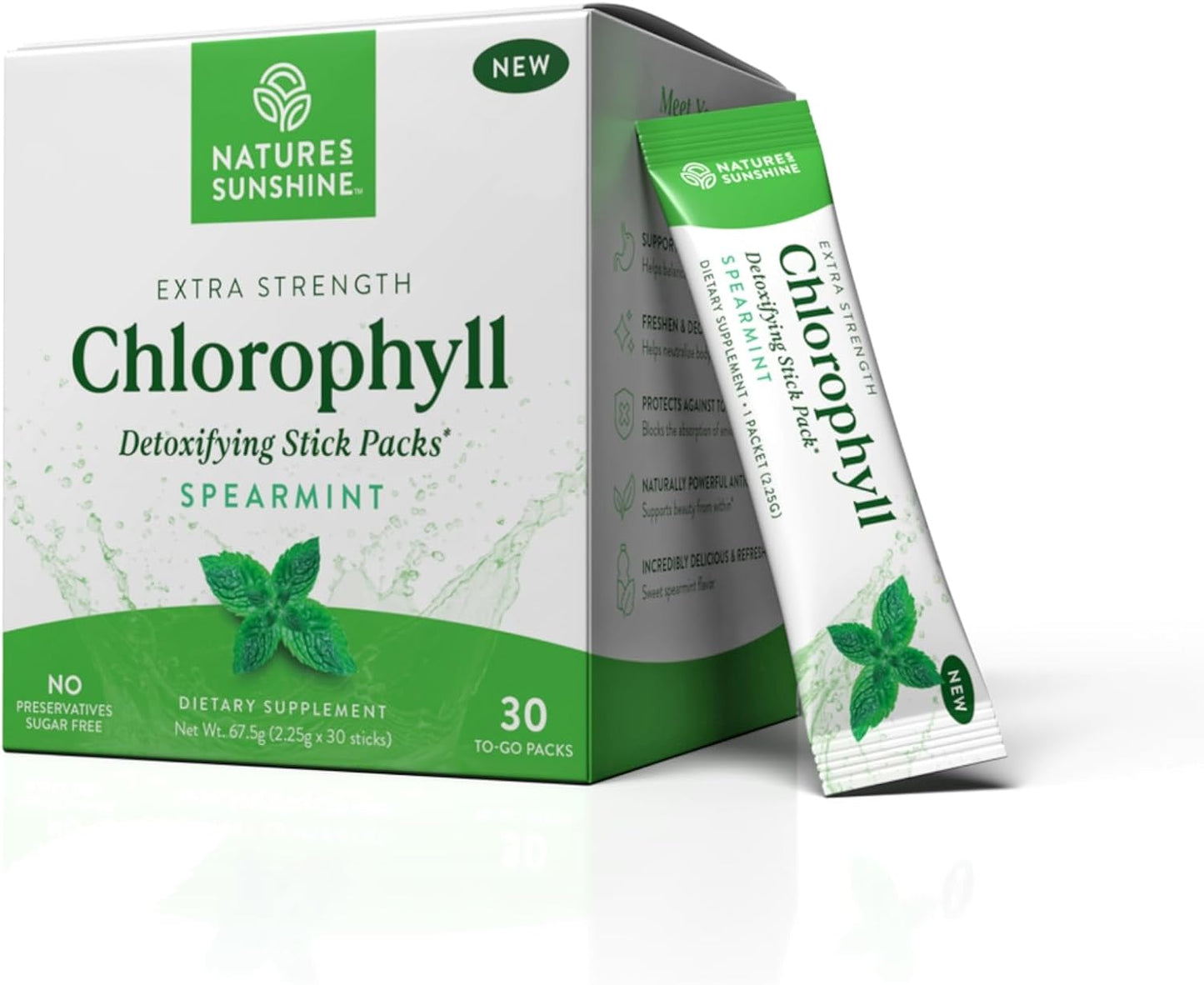 Nature's Sunshine Chlorophyll Stick Packs: Supercharge Your Detox and Boost Gut Health in Convenient, Delicious Stick Packs (Crisp Apple)