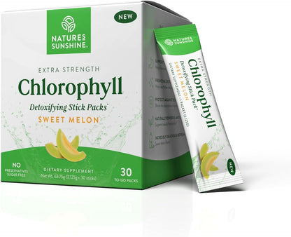Nature's Sunshine Chlorophyll Stick Packs: Supercharge Your Detox and Boost Gut Health in Convenient, Delicious Stick Packs (Crisp Apple)