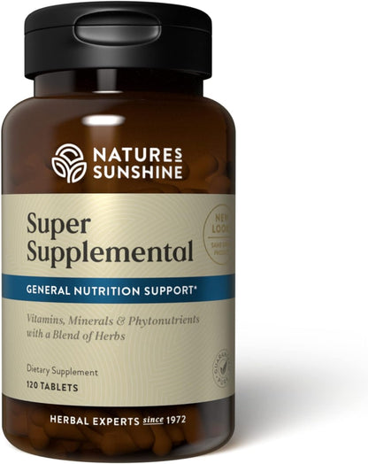 Nature's Sunshine Super Supplemental: Complete Multivitamin with Minerals, Antioxidants & More for Nutritional Gaps, Overall Health, Immune & Energy Support. 120 Tabs