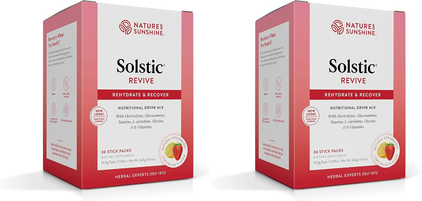 Nature's Sunshine Solstic Revive, 30 Packets | Post Workout Recovery Drink with Vitamin C, Vitamin E, and Calcium to Support Bone Health and Replenish Important Nutrients