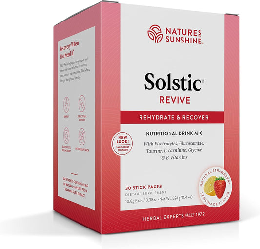 Nature's Sunshine Solstic Revive, 30 Packets | Post Workout Recovery Drink with Vitamin C, Vitamin E, and Calcium to Support Bone Health and Replenish Important Nutrients
